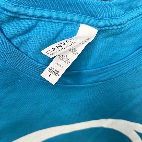 Men’s Blue Graphic Tee Size Large - Picture 4 of 6